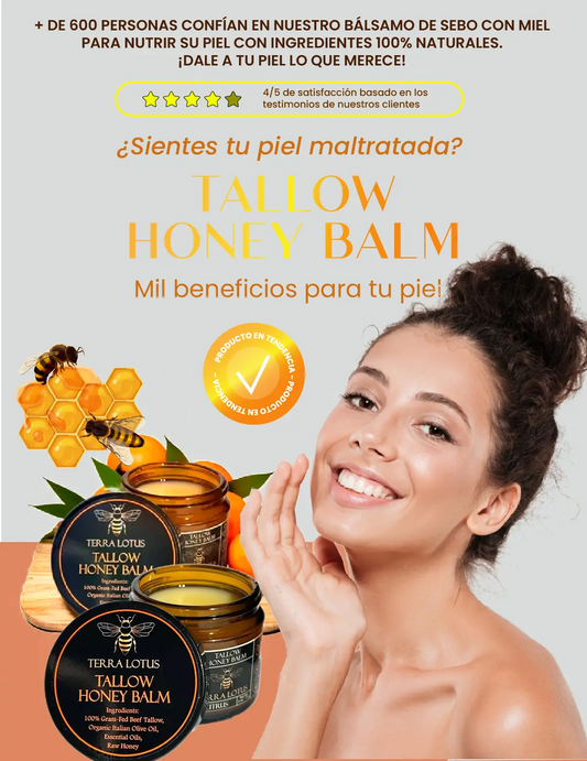 Bálsamo Orgánico De Sebo De Res Alimentados Con Pasto Con Miel